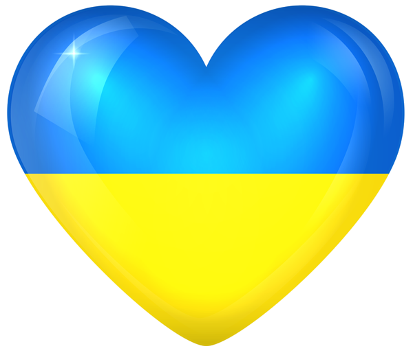 Ukraine heart PNG transparent image download, size: 600x514px