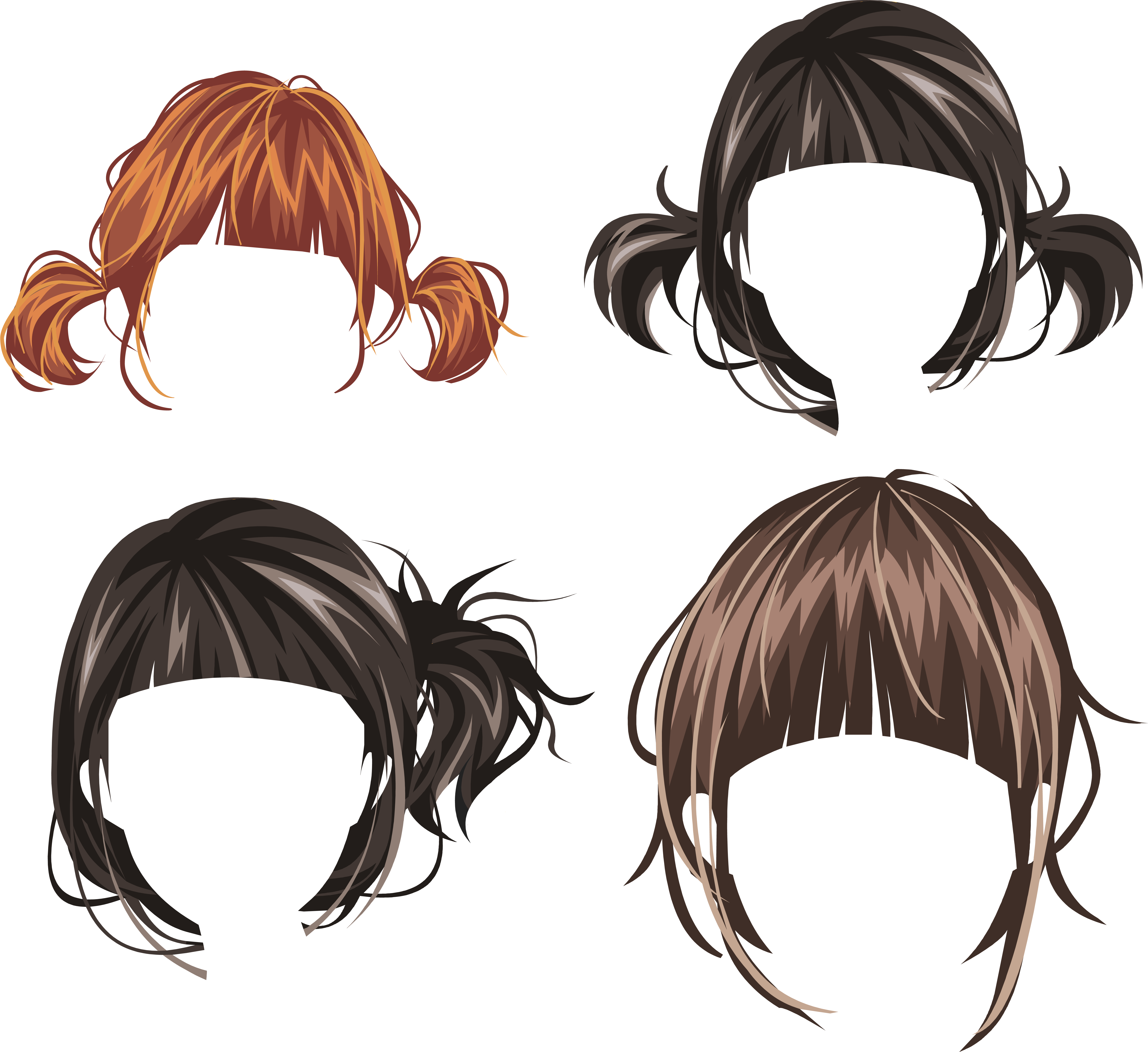 Hair wig PNG transparent image download, size: 6452x5914px