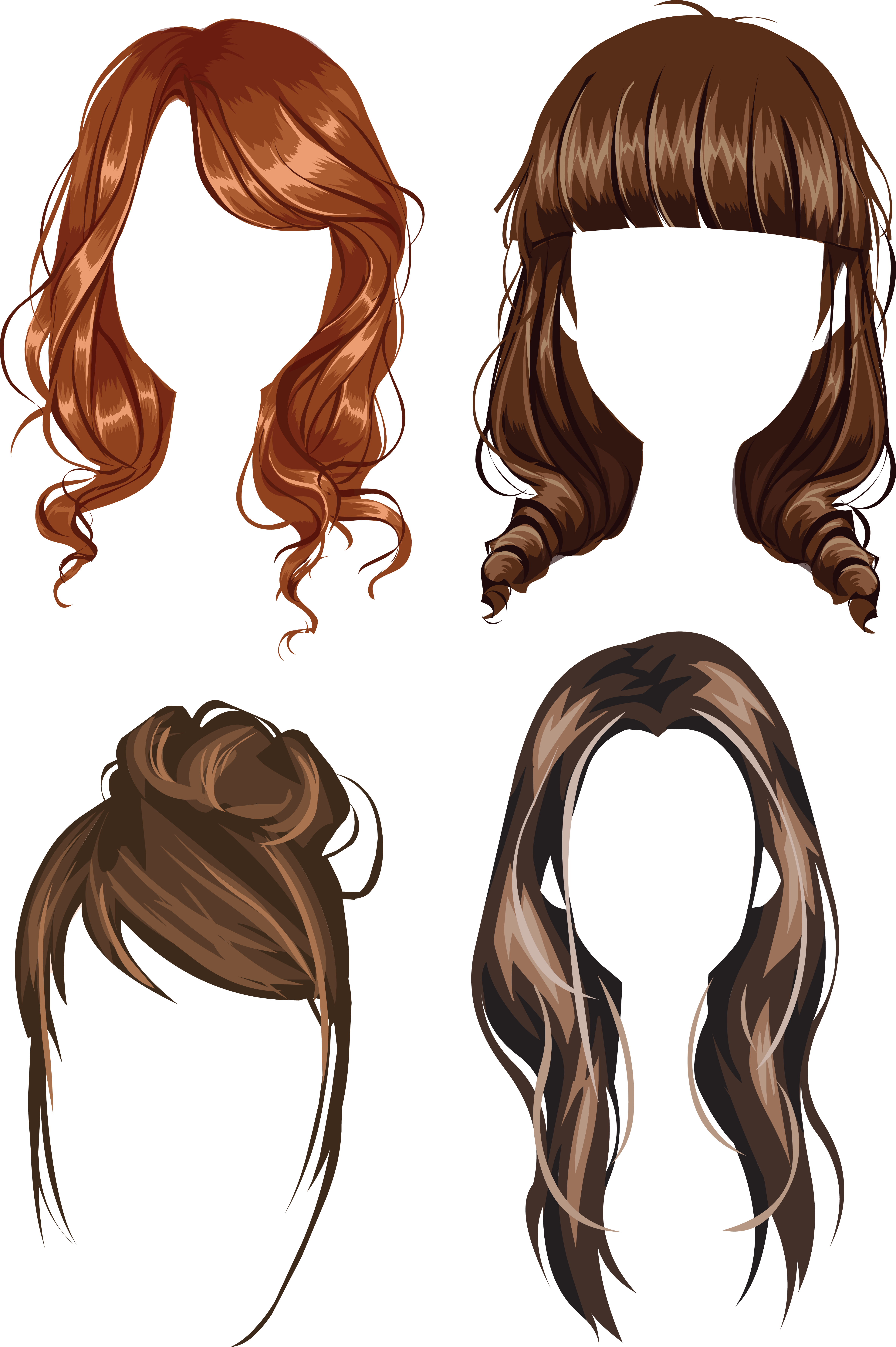 Hair wig PNG transparent image download, size: 4745x7130px