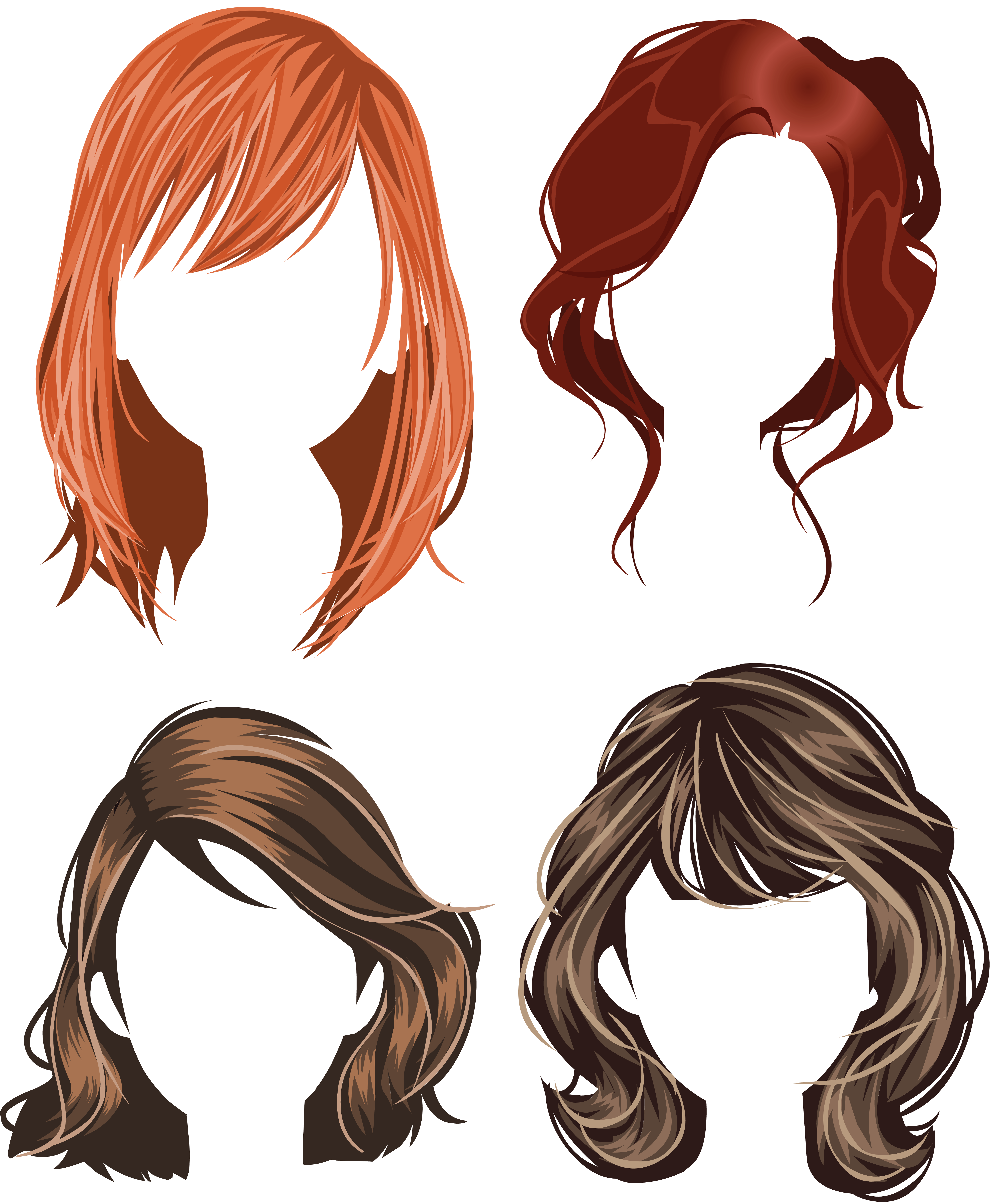 Hair wig PNG transparent image download, size: 5449x6618px