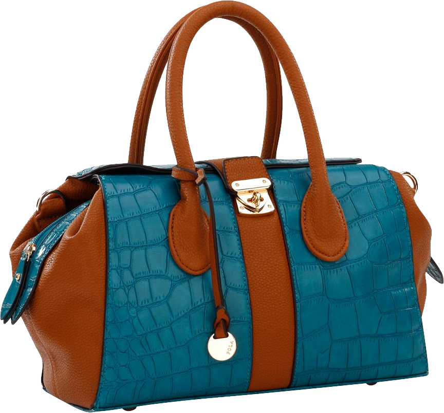 PNG Bag handbag brown blue.