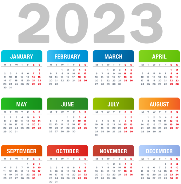 Calendar 2023 PNG