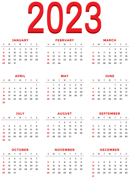 Calendar 2023 PNG