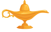 Aladdin gold lamp PNG