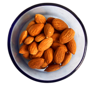 Almonds in plate PNG