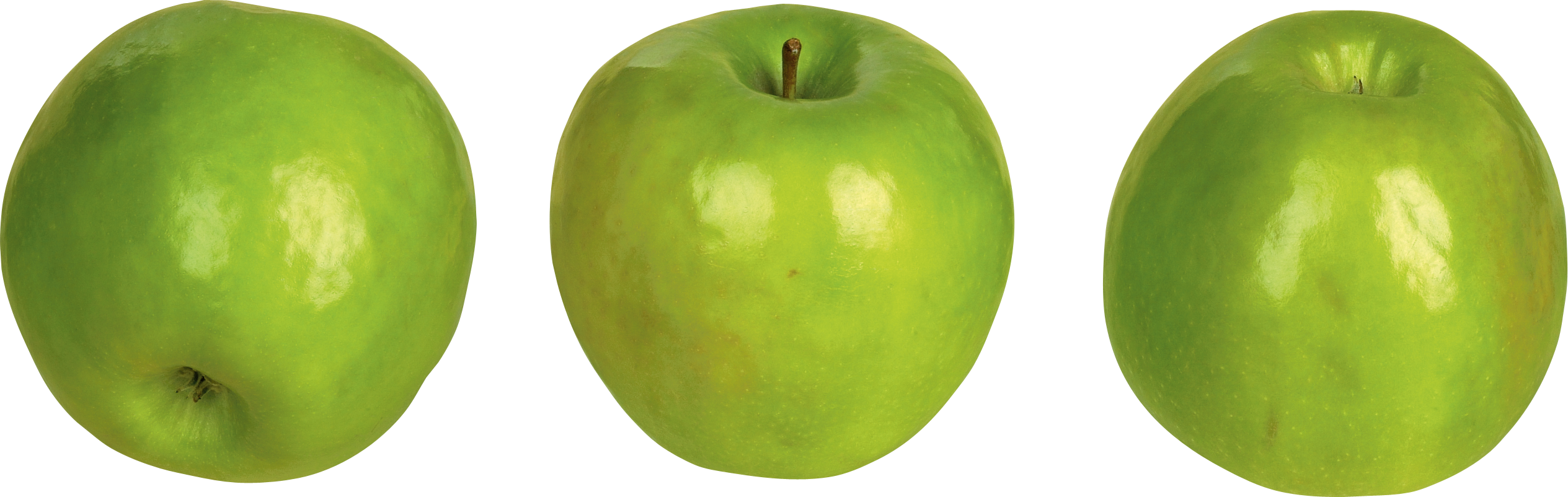 Three green apples PNG