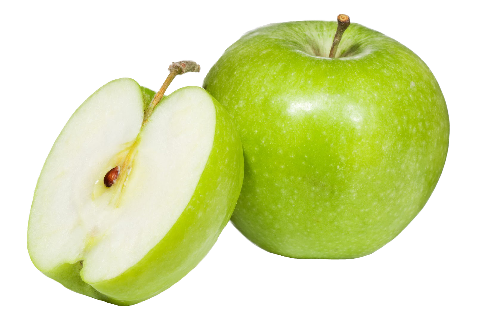 Green cut apple PNG