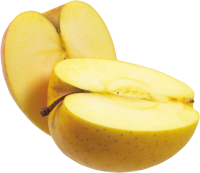 Cut yellow apple PNG