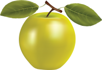 Apple with leaves PNG