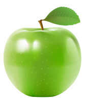 Green apple with leaf PNG