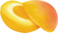 Cutted apricot PNG image