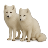 2 Arctic foxes PNG