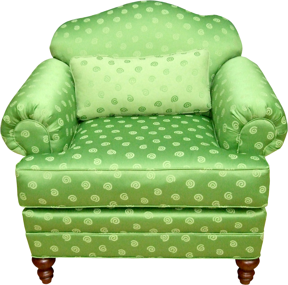 Green armchair PNG image