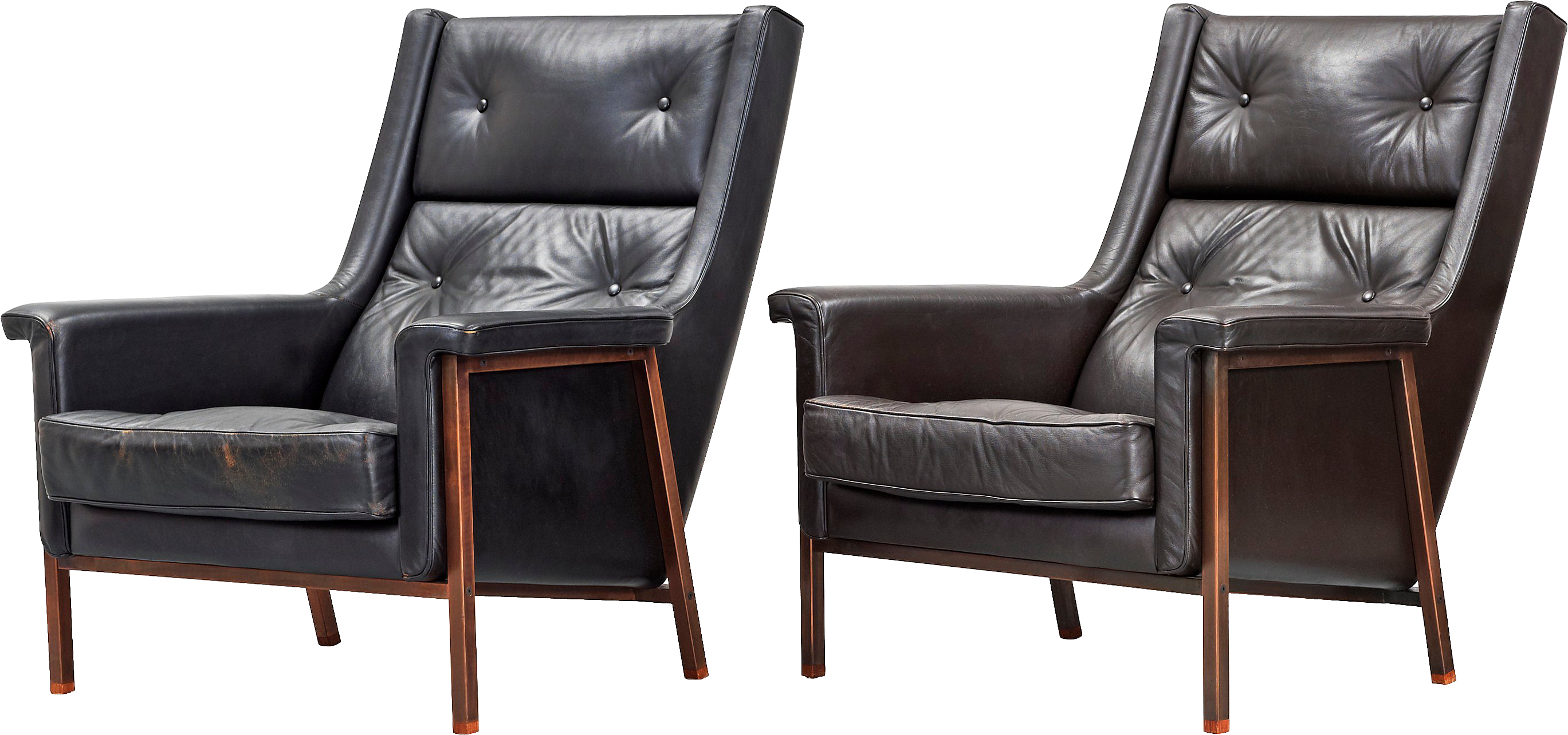 Black armchairs PNG image