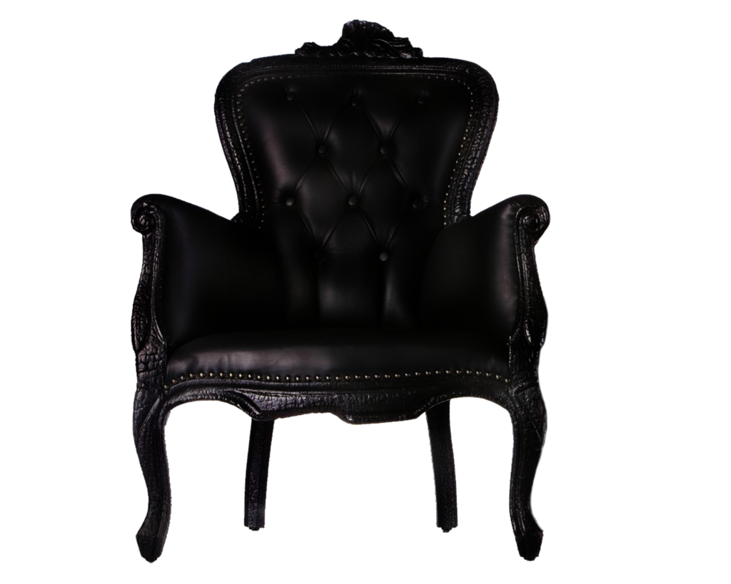 Black armchair PNG image