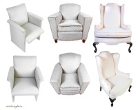 White armchairs PNG image