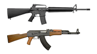 M16, AKM, Kalash, russian assault rifle PNG