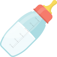 red cap baby bottle PNG