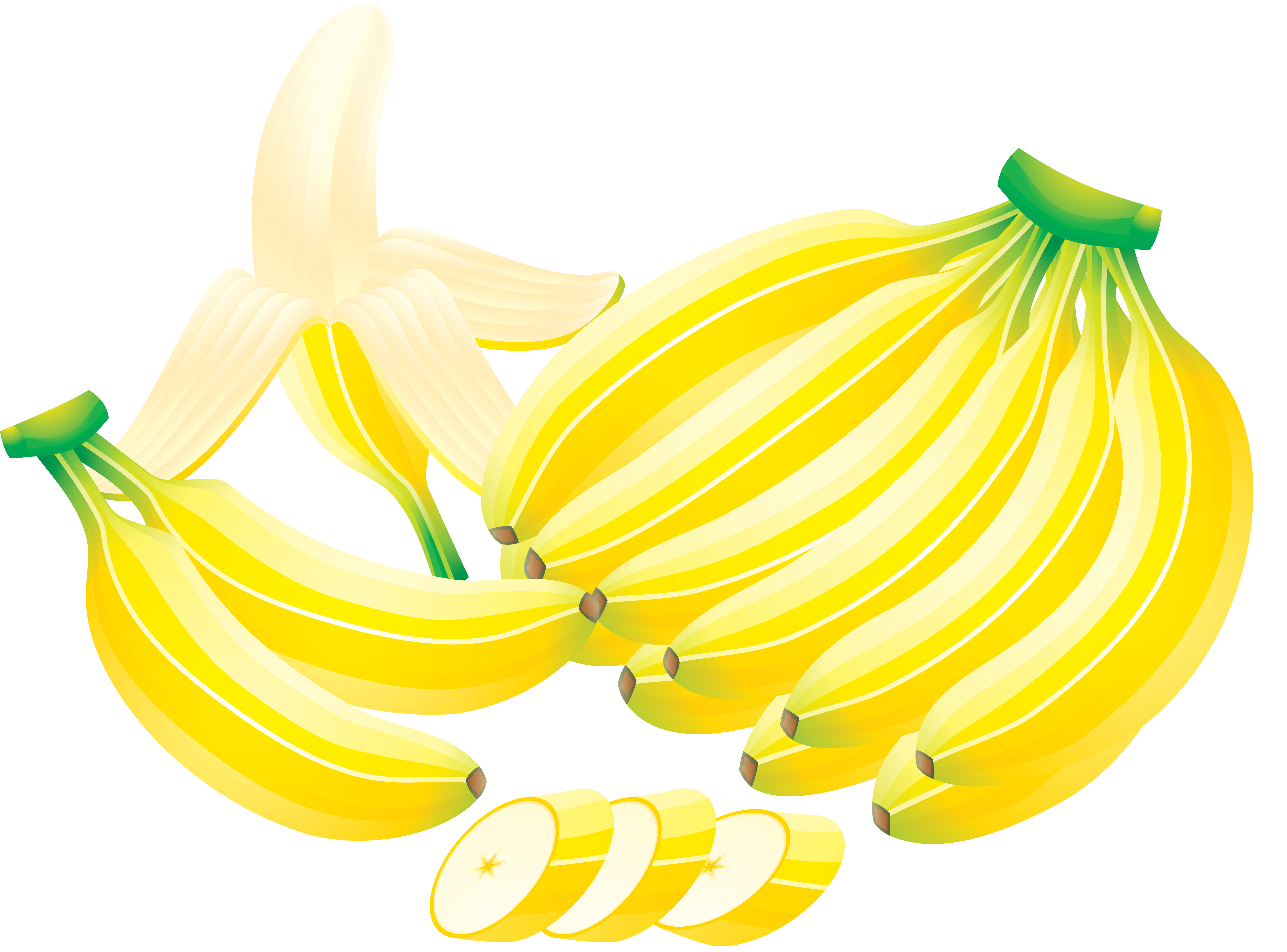 Bananas sliced with knive PNG image