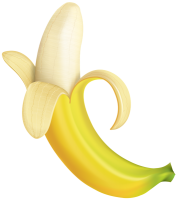 Peeled yellow banana PNG image