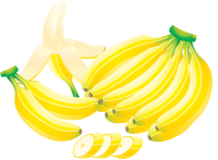 Bananas sliced with knive PNG image