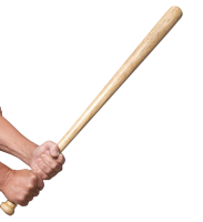 Baseball bat in hands PNG