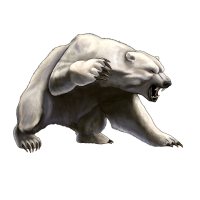 white angry bear PNG image
