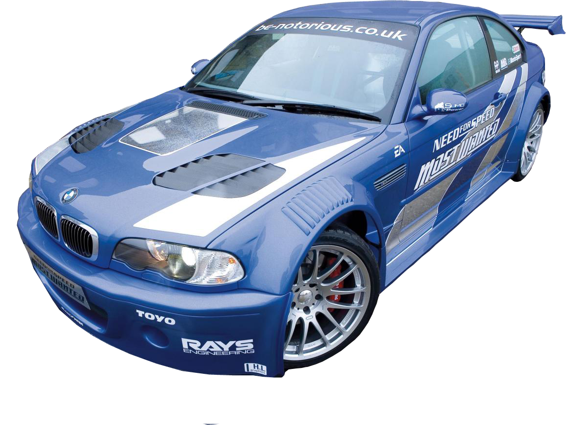 blue racing BMW PNG image, free download