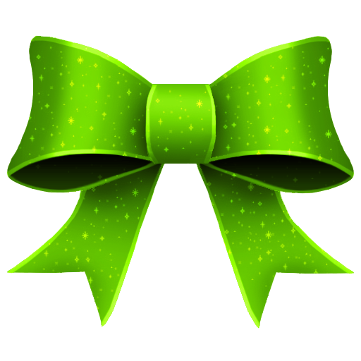 Green bow PNG image