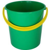 Plastic green bucket PNG image
