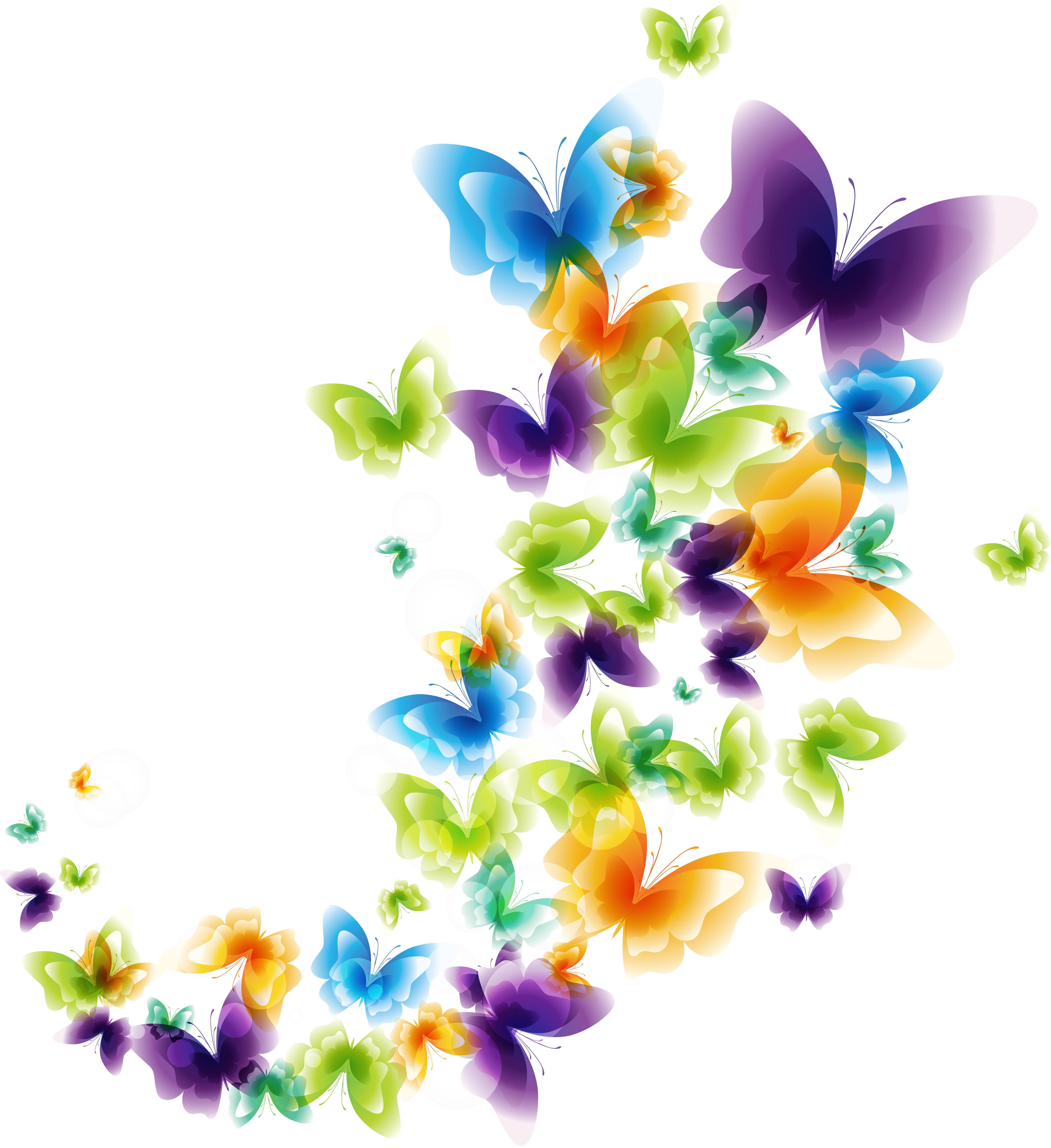 many butterflies PNG