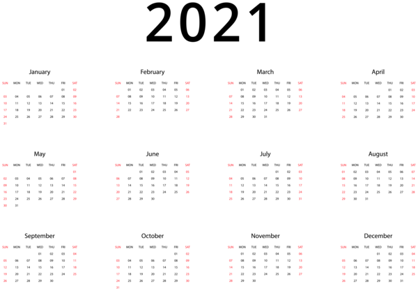 Календарь 2021 года PNG