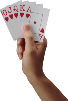 Cards in hand PNG