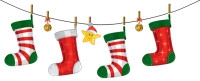 several christmas stockings PNG