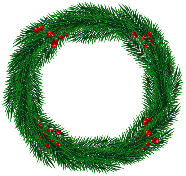 Christmas wreath PNG transparent image download, size: 600x569px