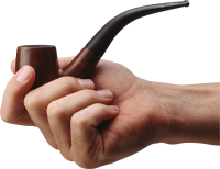 smoking pipe in hand PNG image