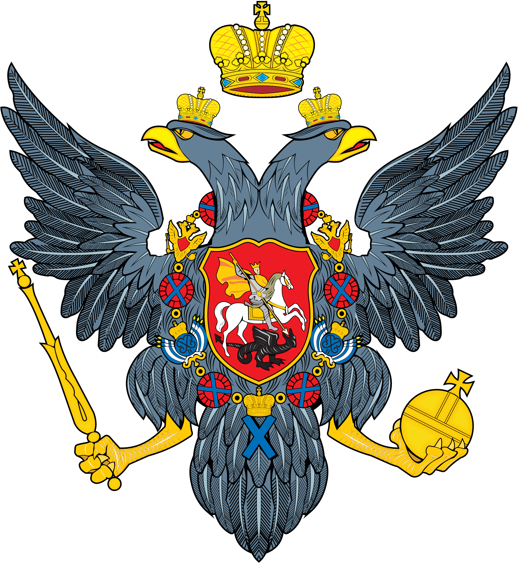 Coat of arms of Russia PNG transparent image download, size: 2000x2172px