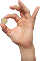 Монета в руке PNG фото