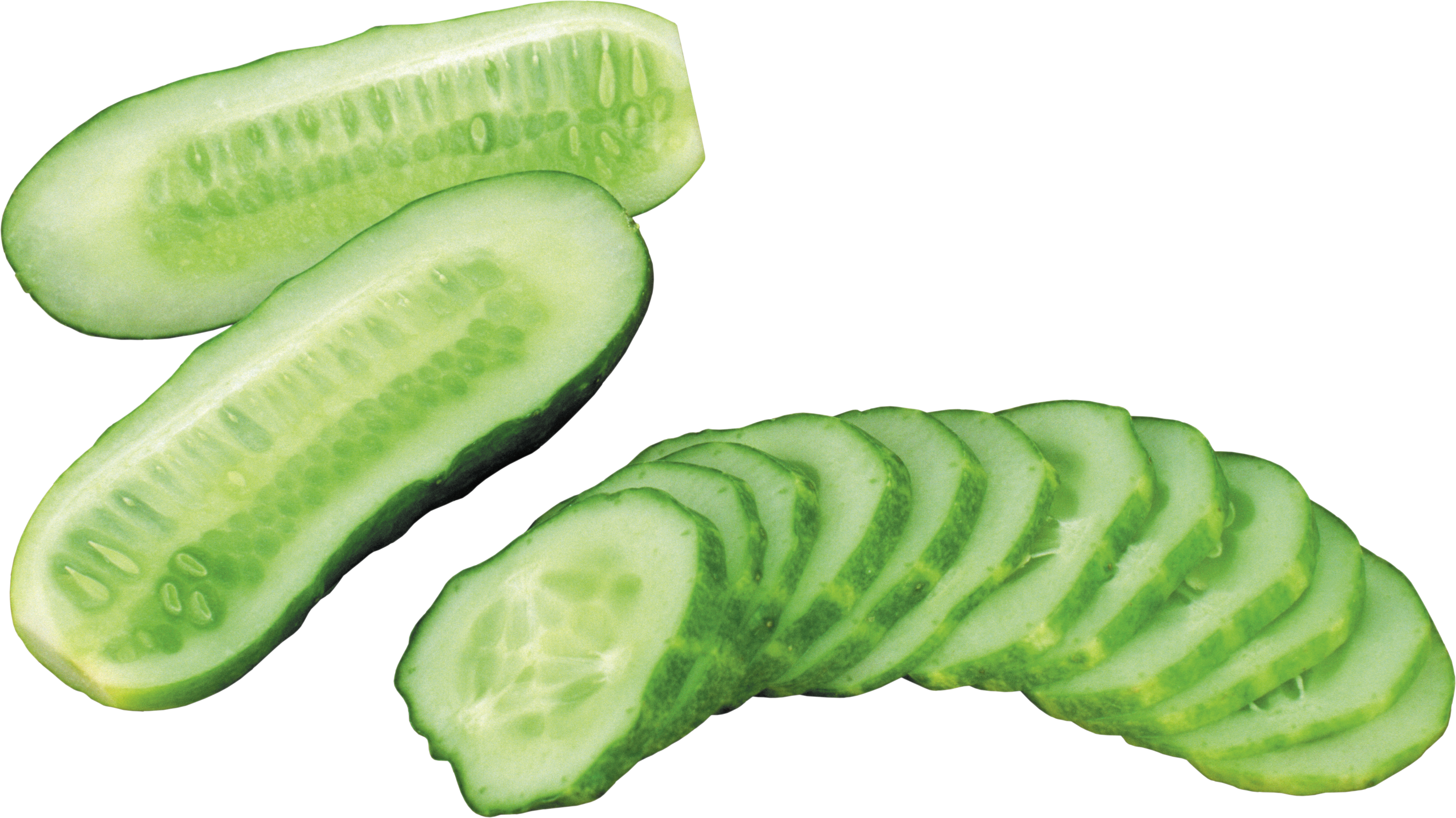 Sliced fresh cucumber PNG