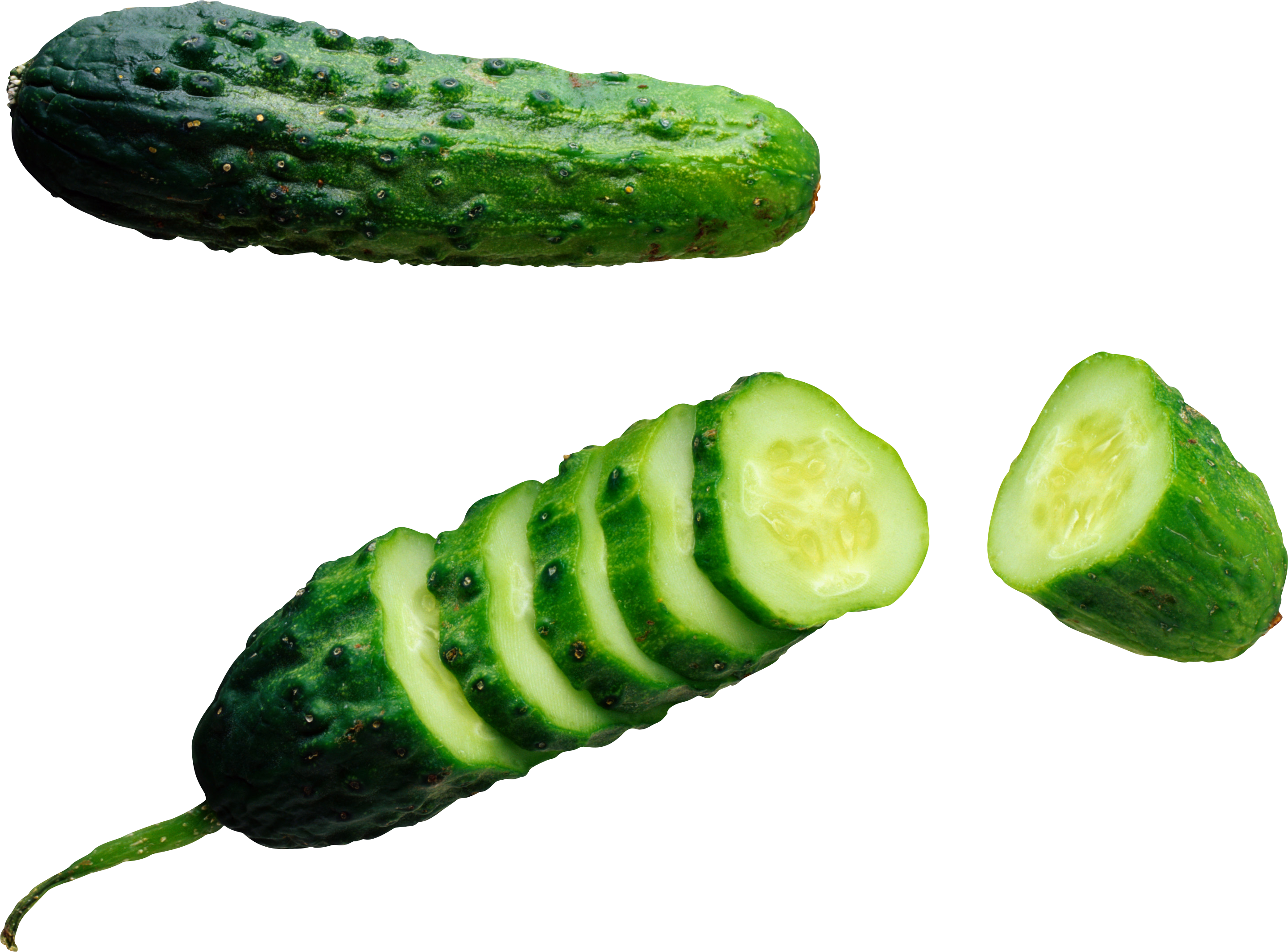 Cucumber sliced with knife PNG image