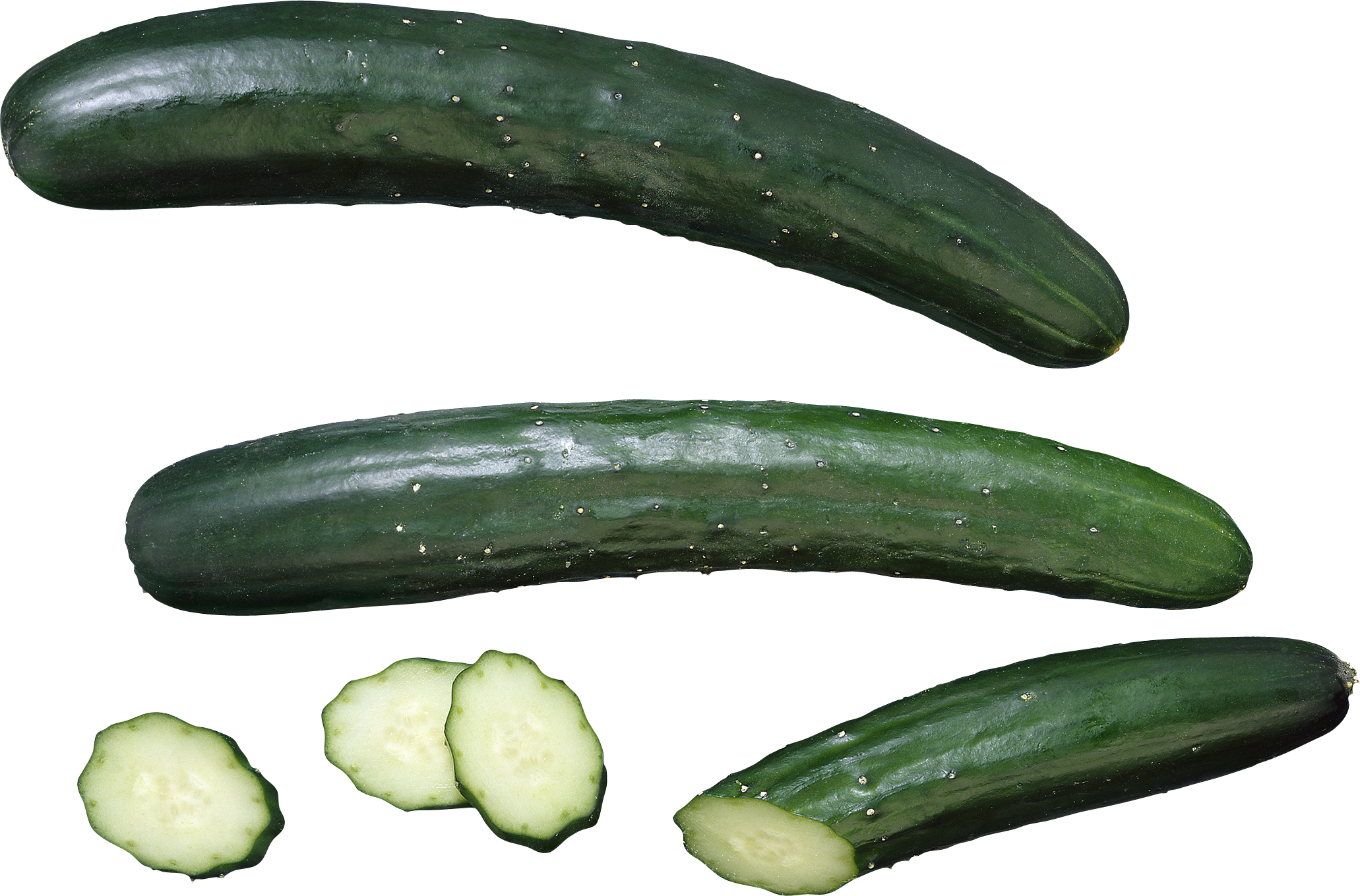 Cucumbers sliced with knife PNG