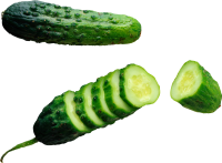 Cucumber sliced with knife PNG image