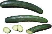 Cucumbers sliced with knife PNG