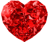 Red heart diamond PNG image