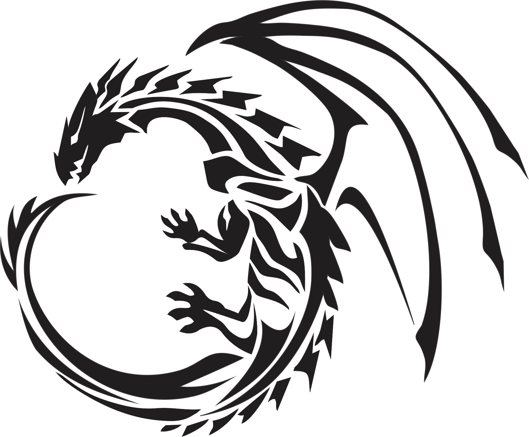 Black tattoo dragon PNG images