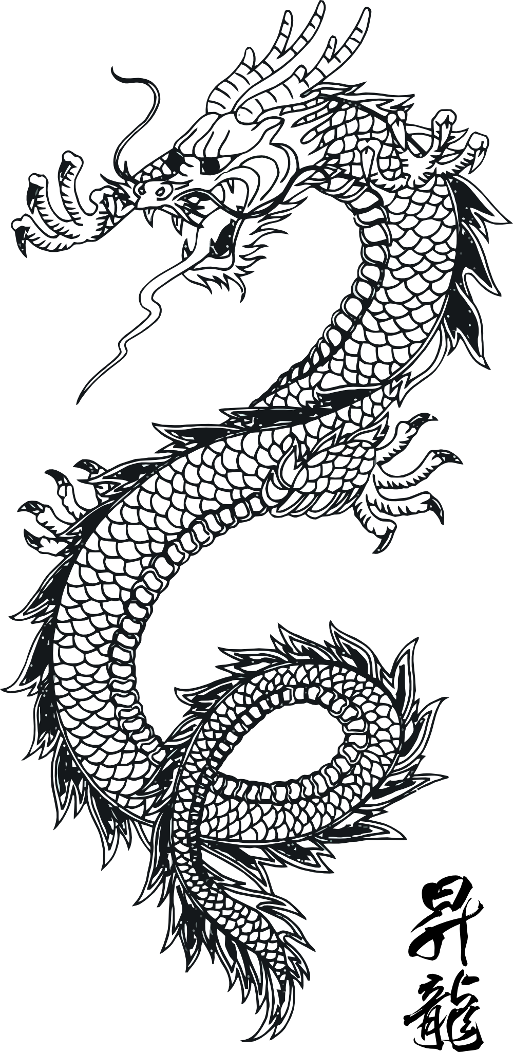 Black tattoo dragon PNG images
