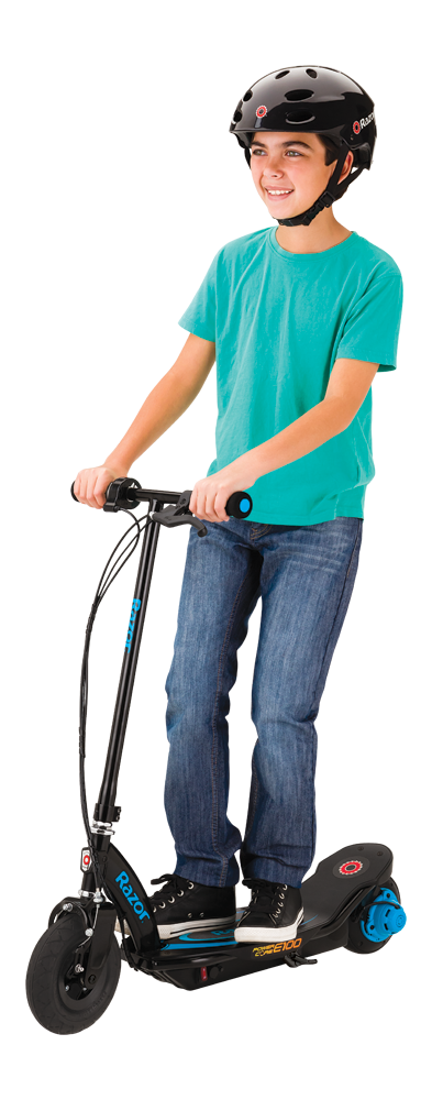 Boy on electric scooter PNG
