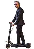 Man on electric scooter PNG