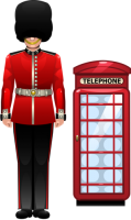 England soldier, telephone booth PNG