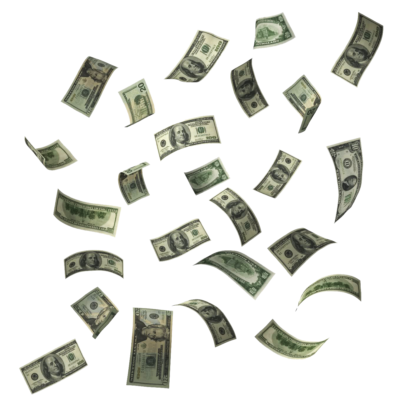 Falling Money PNG